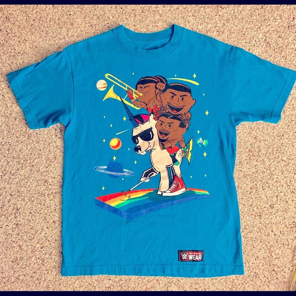 NEW DAY WWE FEEL THE POWER UNICORN T-Shirt Size M